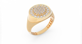 18K Gold & Diamond Ring For Men KRC60144